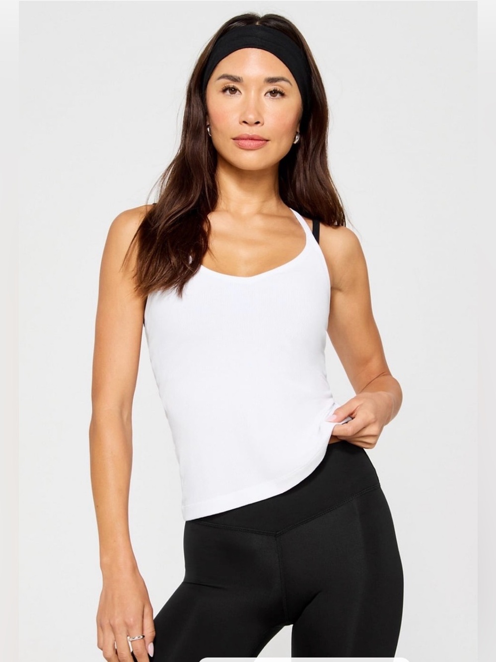 Fabletics Modal Rib V-Neck Tank - White